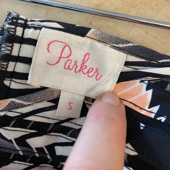 PARKER Abstract Print Strapless Dress - Picture 5 of 5